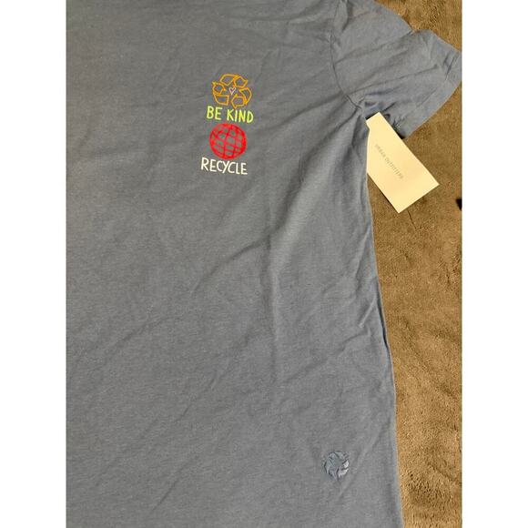 NWT Re Purpose UO Women Short Sleeve‎ Blue T-Shirt Be Kind Recycle Crew Neck - Picture 6 of 7